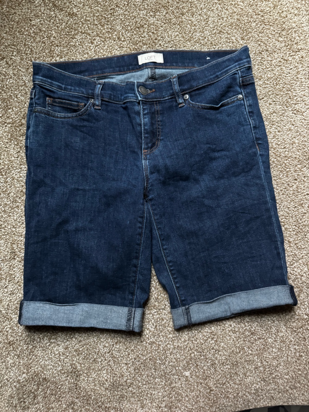 LOFT Dark Blue Cuffed Women's Jeans Shorts